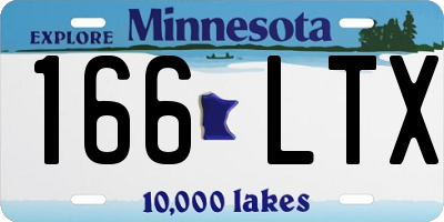 MN license plate 166LTX