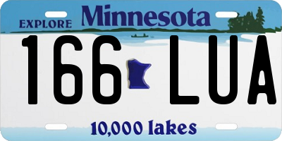MN license plate 166LUA