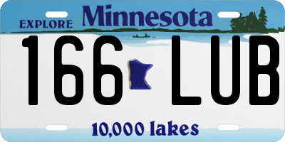 MN license plate 166LUB