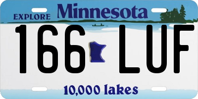 MN license plate 166LUF
