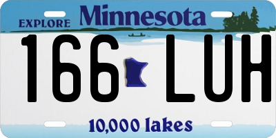 MN license plate 166LUH
