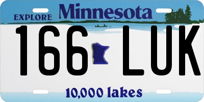MN license plate 166LUK