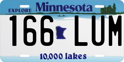 MN license plate 166LUM