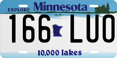 MN license plate 166LUO