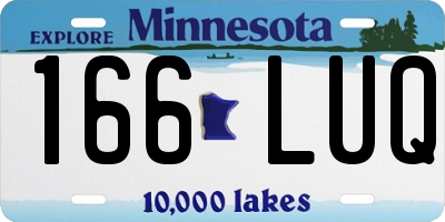 MN license plate 166LUQ