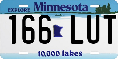 MN license plate 166LUT
