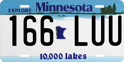 MN license plate 166LUU