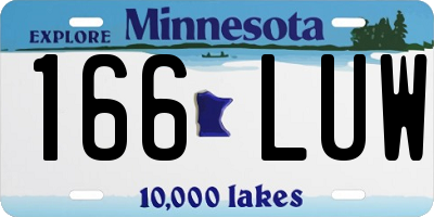 MN license plate 166LUW