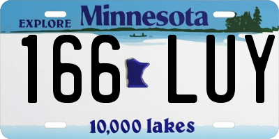 MN license plate 166LUY