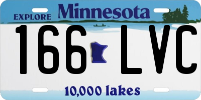 MN license plate 166LVC