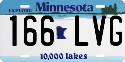 MN license plate 166LVG