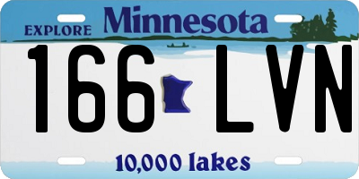 MN license plate 166LVN
