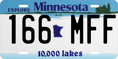 MN license plate 166MFF