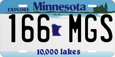 MN license plate 166MGS