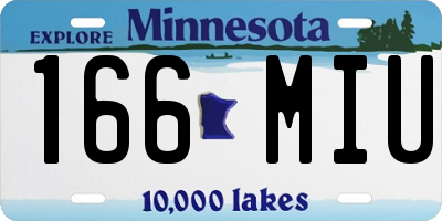 MN license plate 166MIU