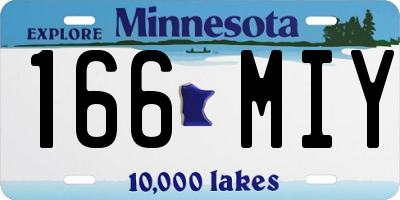MN license plate 166MIY