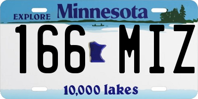 MN license plate 166MIZ