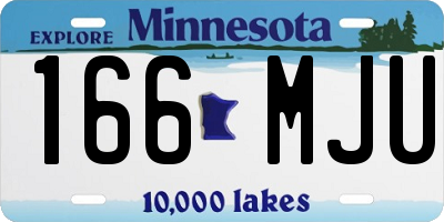 MN license plate 166MJU