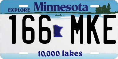 MN license plate 166MKE