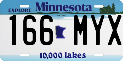 MN license plate 166MYX