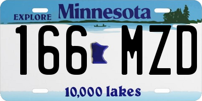 MN license plate 166MZD