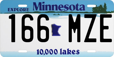 MN license plate 166MZE