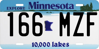MN license plate 166MZF
