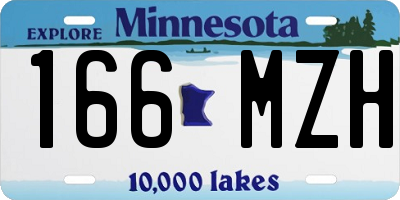 MN license plate 166MZH