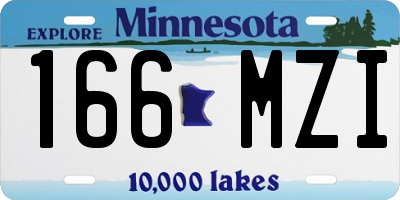 MN license plate 166MZI