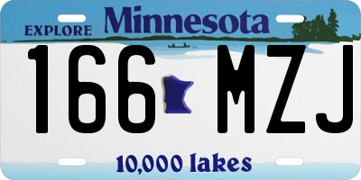 MN license plate 166MZJ