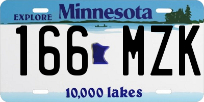 MN license plate 166MZK