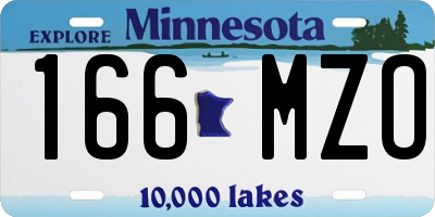 MN license plate 166MZO
