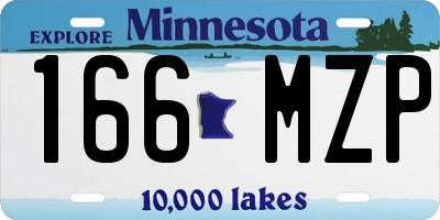 MN license plate 166MZP