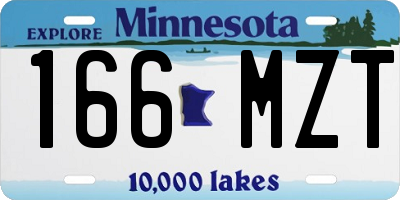 MN license plate 166MZT