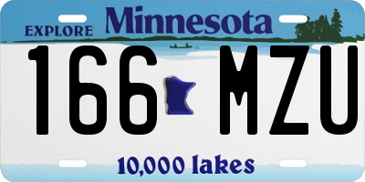 MN license plate 166MZU