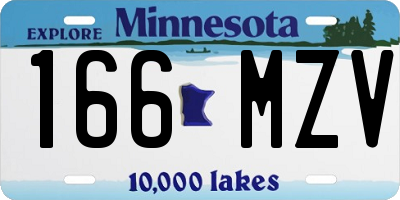 MN license plate 166MZV
