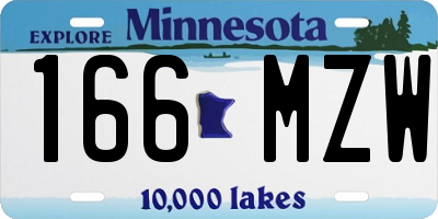 MN license plate 166MZW
