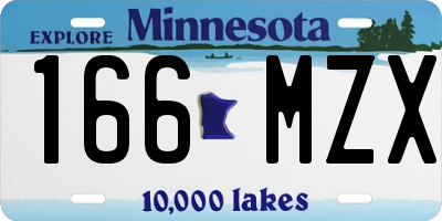 MN license plate 166MZX