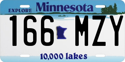 MN license plate 166MZY