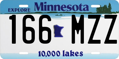 MN license plate 166MZZ