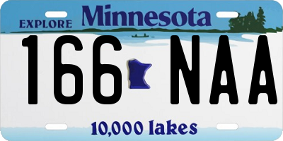 MN license plate 166NAA