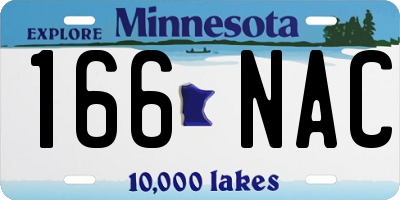 MN license plate 166NAC