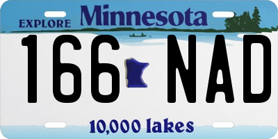 MN license plate 166NAD