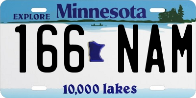 MN license plate 166NAM