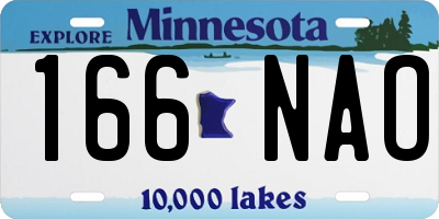 MN license plate 166NAO