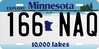 MN license plate 166NAQ