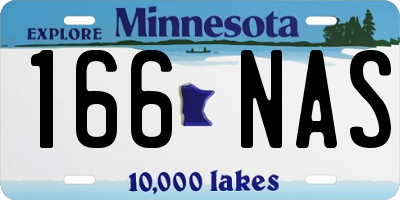 MN license plate 166NAS