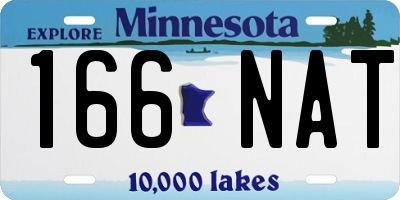 MN license plate 166NAT