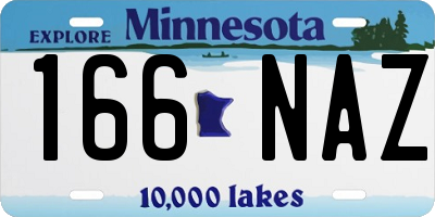 MN license plate 166NAZ