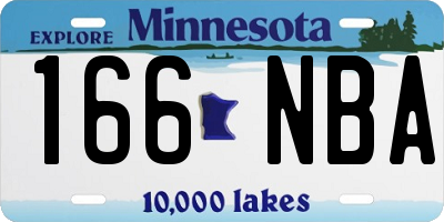 MN license plate 166NBA